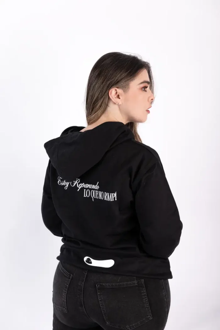 Hoodie De Mente Unisex Negro - Imagen 2
